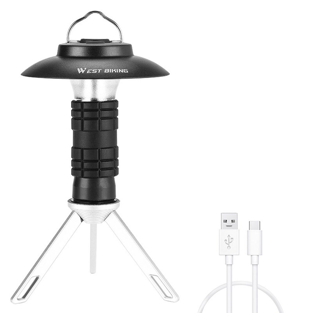 GelldG LED Taschenlampe LED Campinglamp, 3 Modi Zelt Camping Licht, Wiederaufladbare schwarz