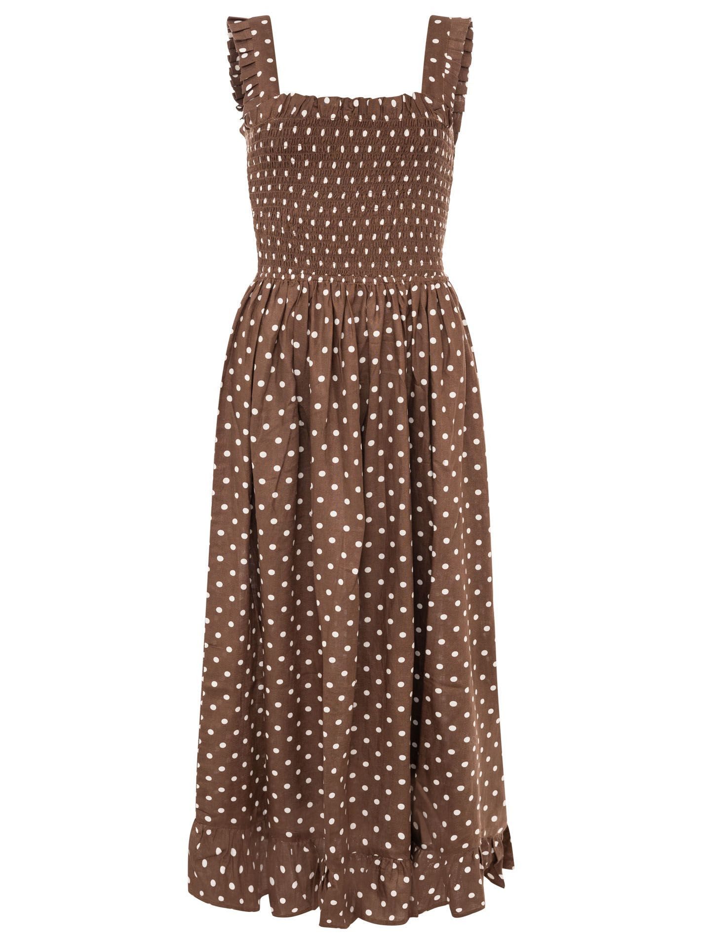 Zwillingsherz Maxikleid "Classic Dots" knöchellang, breite Träger, mit Punkten, elastisches Oberteil