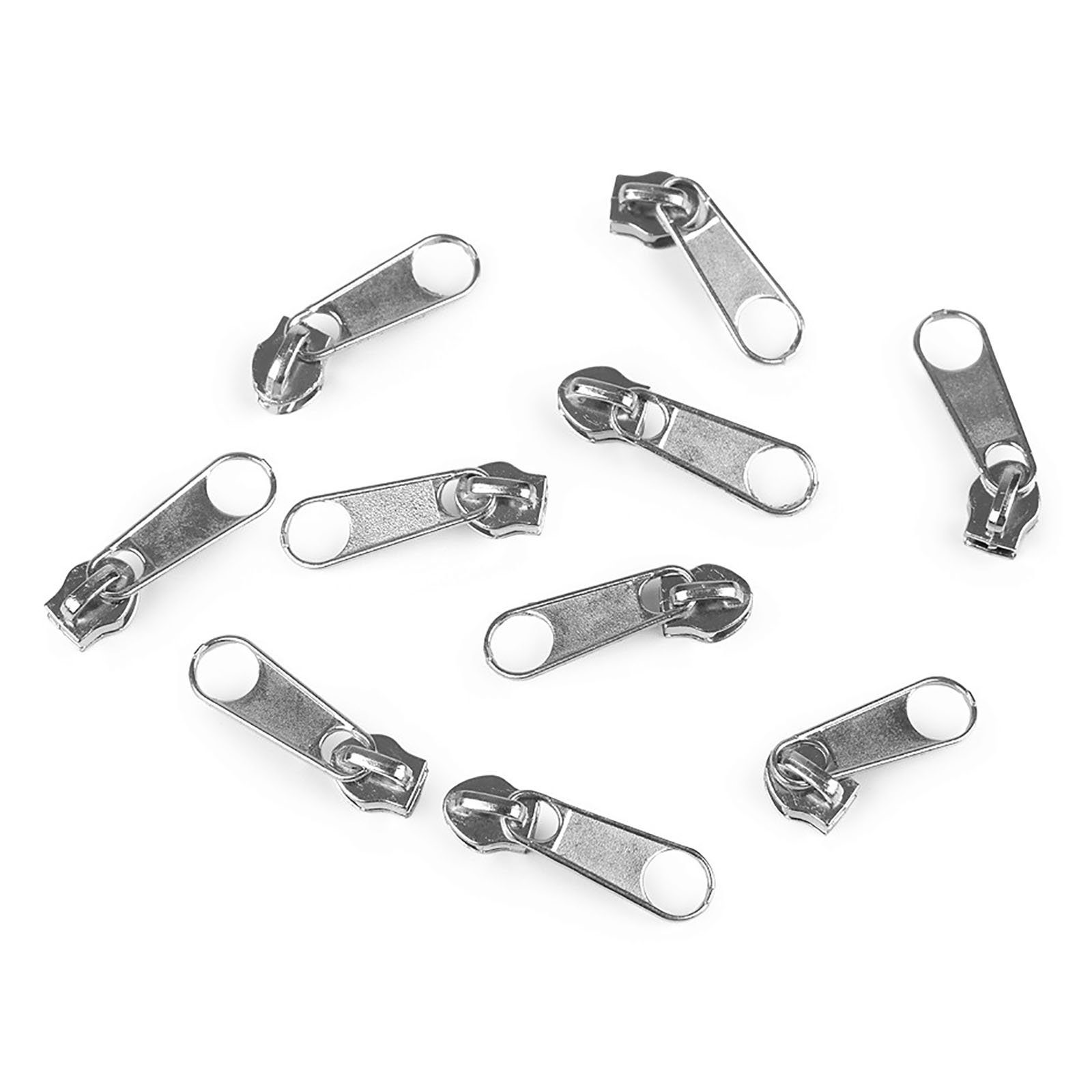 maDDma Reißverschluss 10 Reißverschluss Zipper für Endlosreißverschluss, 5mm, platin