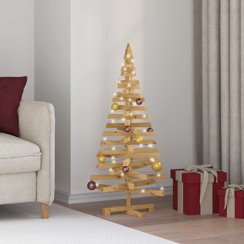 furnicato Künstlicher Weihnachtsbaum Weihnachtsbäume mit Ständer Braun 120 cm Massivholz Kiefer, Verstellbare Äste für Deko-Tannen, unbehandelt für DIY-Anstrich