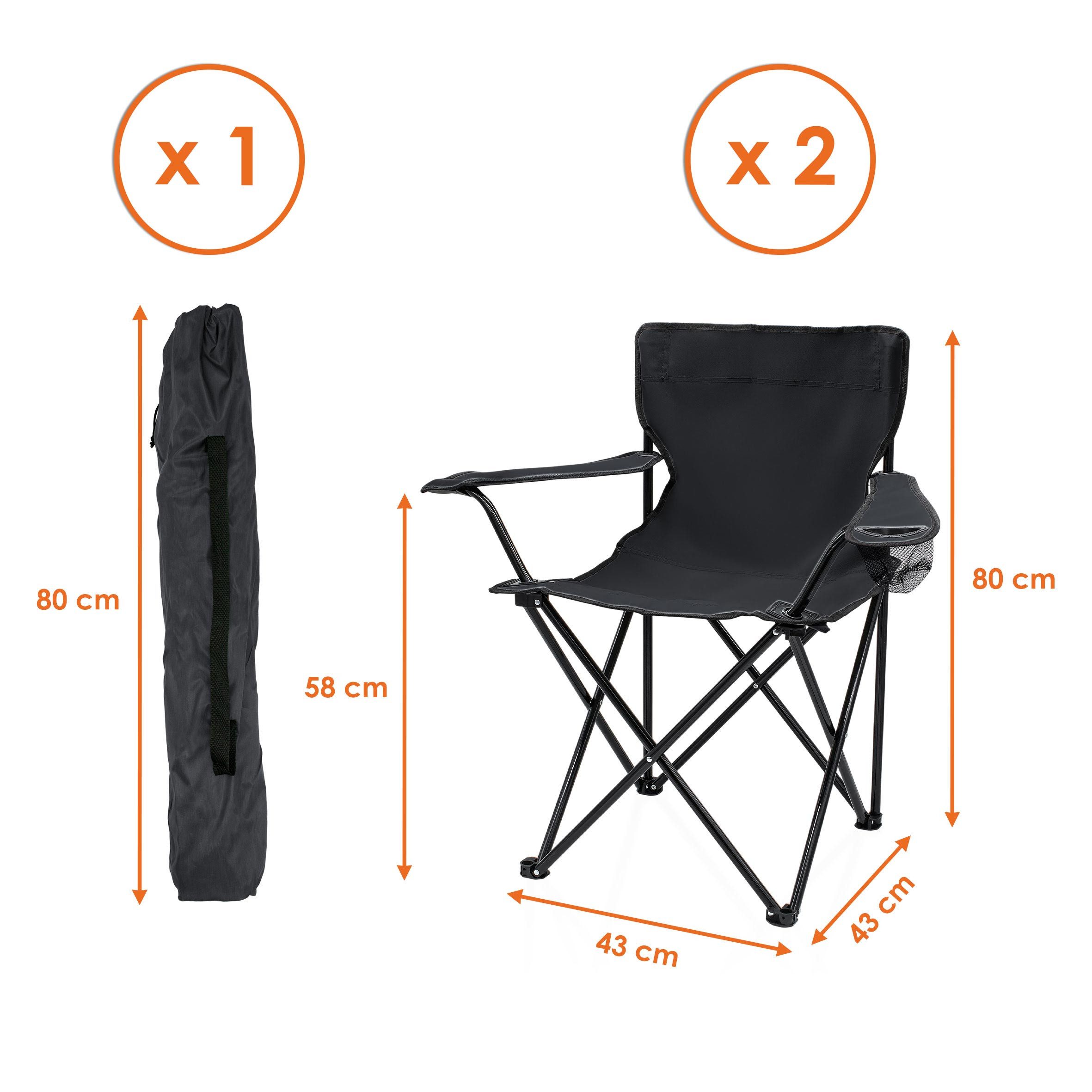 Spetebo Campingstuhl Camping Sitzgruppe 3-teilig mit Aluminium Klapptisch und Tragetasche (Set, 1 St), Garten Tischgruppe mit 2 Campingstühlen bis 100kg – Bild 2 von 5