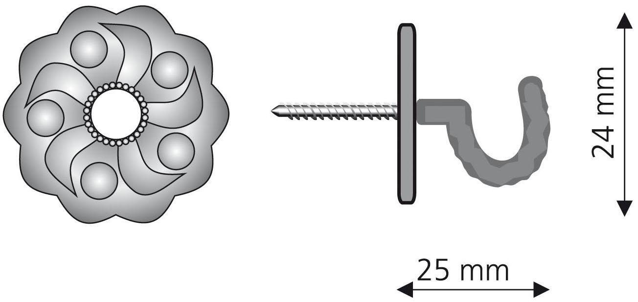 Liedeco Zierhaken, Gardinen, Vorhänge, (Set, 2-St), günstig online kaufen