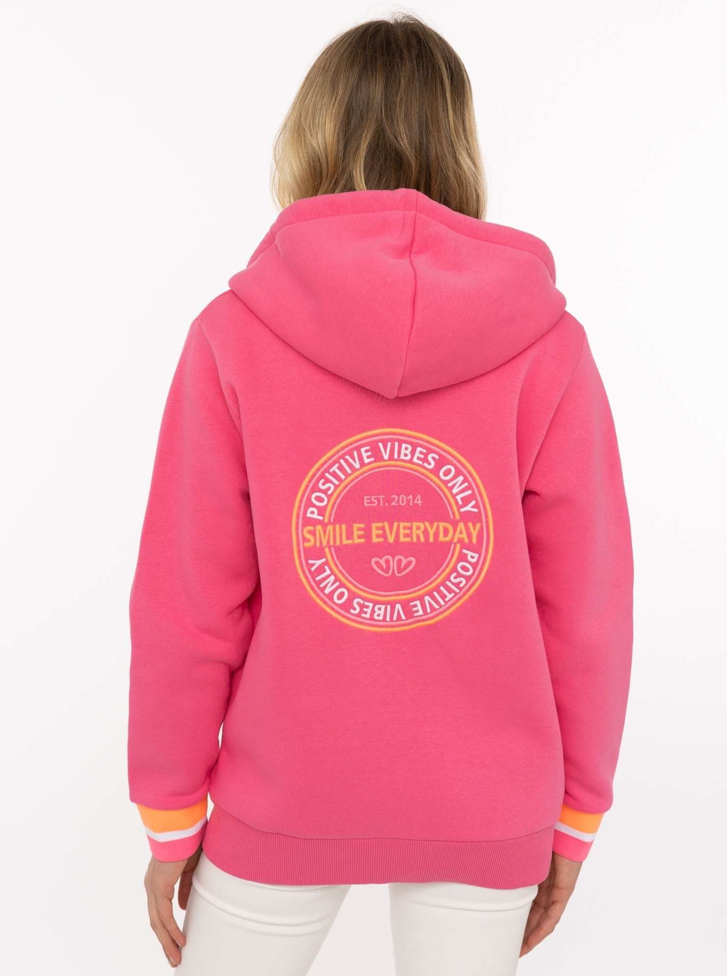 Zwillingsherz Kapuzensweatjacke "Smile Everyday ZH" Kapuze, Taschen, Langarm, Stickerei, Reißverschluss
