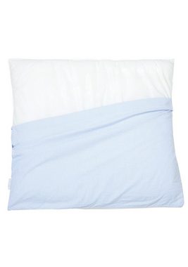 Nordic Coast Company Wickelauflage, Wickelauflage Blau Weiß gestreift [70x80 cm] 100% zertifizierte Baumwolle Wechselbares Handtuch Wickelunterlage Baby Wickeltischauflage