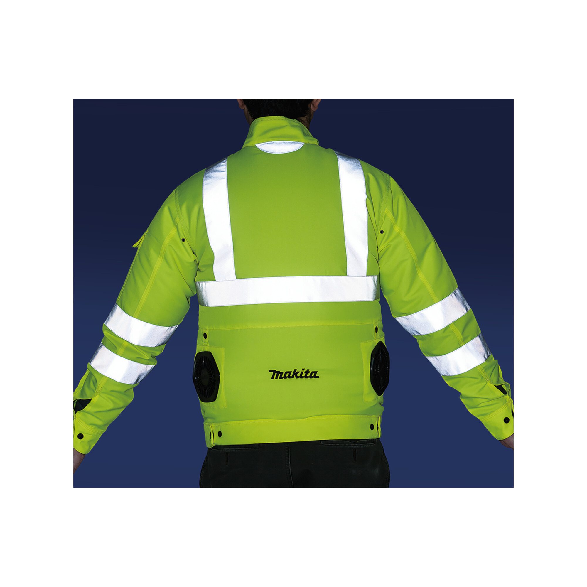 Makita Warnweste Makita Akku-Warnjacke, gelb Größe L (DFJ214ZL)