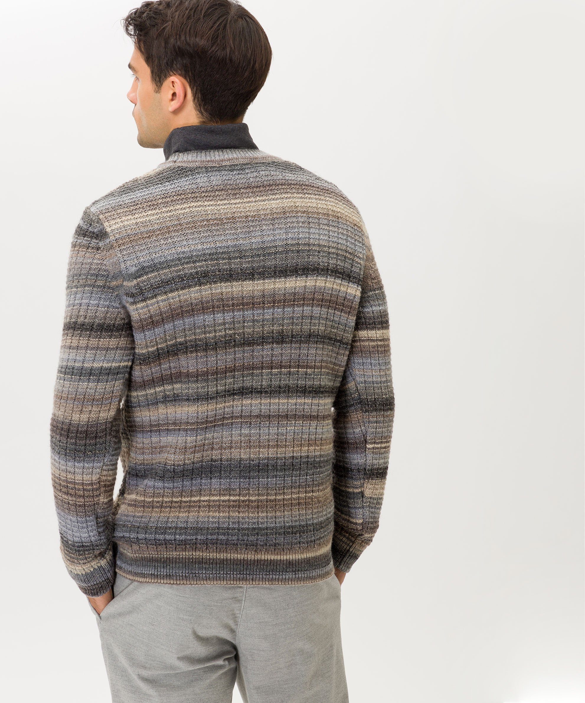Brax Rundhalspullover Pullover mit markanter Struktur