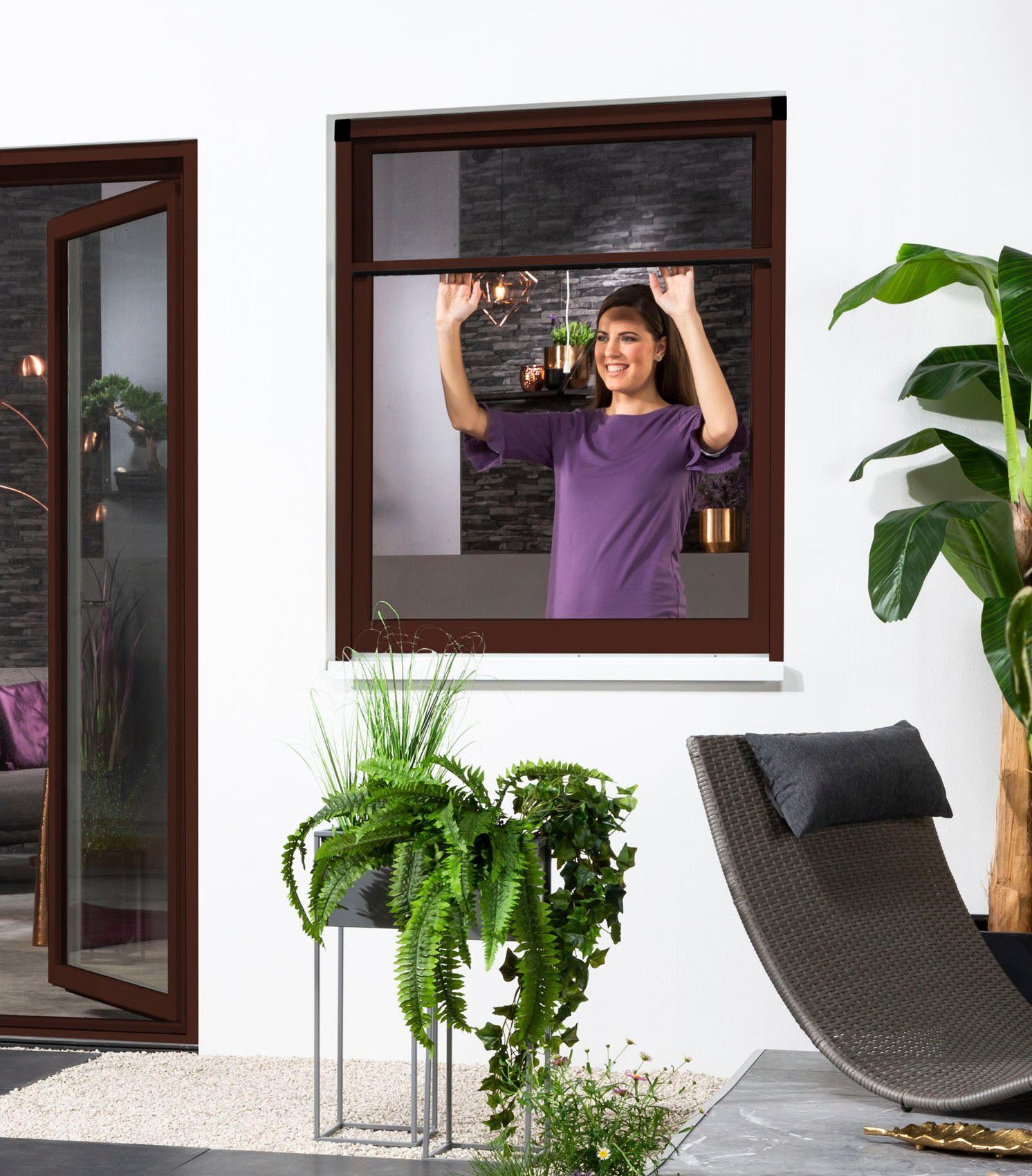 SMART, Insektenschutz-Fensterrahmen 160x160 cm, international kürzbar hecht