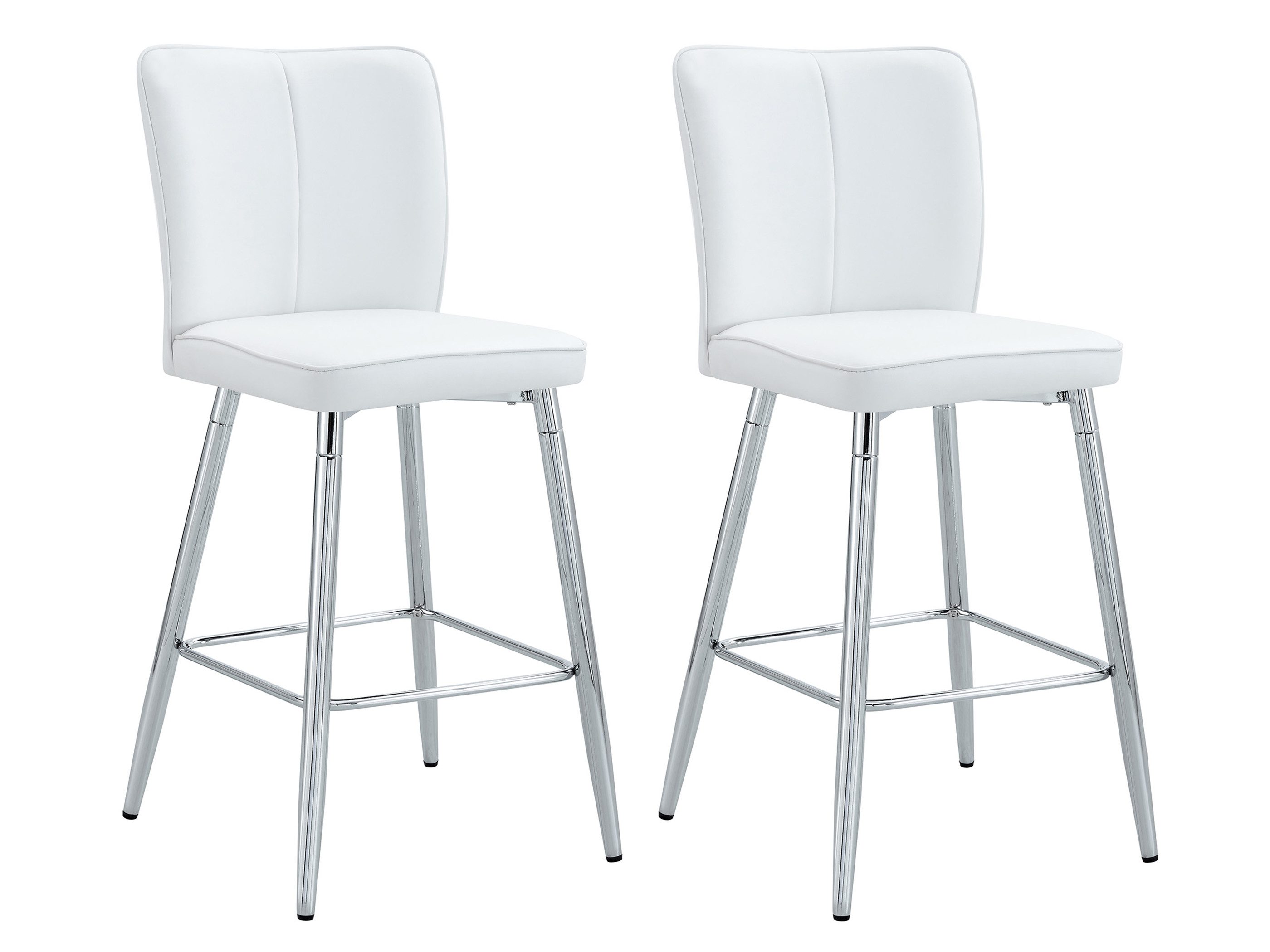 SeedWave Barhocker 2er Set Barstuhl Polsterhocker mit PU-Leder, Geschwungener Rückenlehne, Küchenhocker mit Fußstützen, verstellbaren Anti-Rutsch-Pads