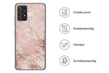 MuchoWow Handyhülle Marmor - Rosa - Luxus - Marmoroptik - Glitzer - Design, Phone Case, Handyhülle Samsung Galaxy A53, Silikon, Schutzhülle
