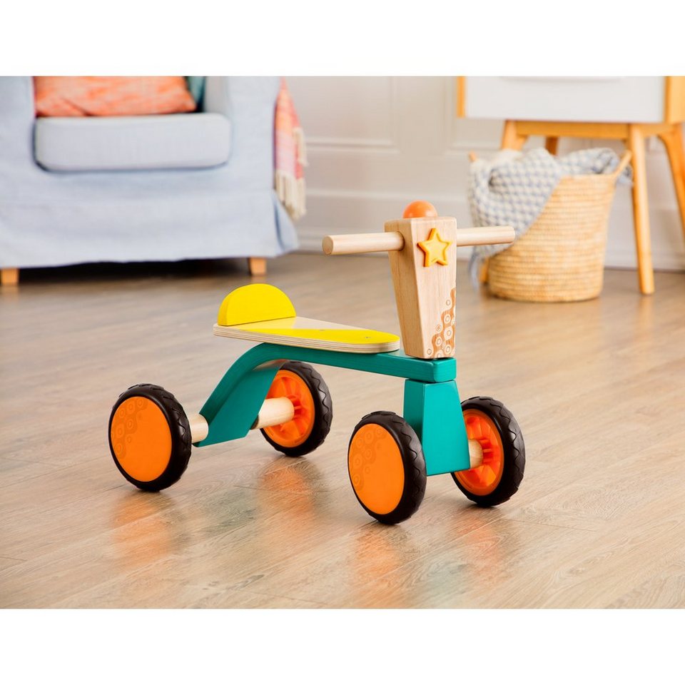 B. TOYS Kinderfahrzeug Lauflernhilfe Rutscherfahrzeug aus Holz mit 4 Rädern