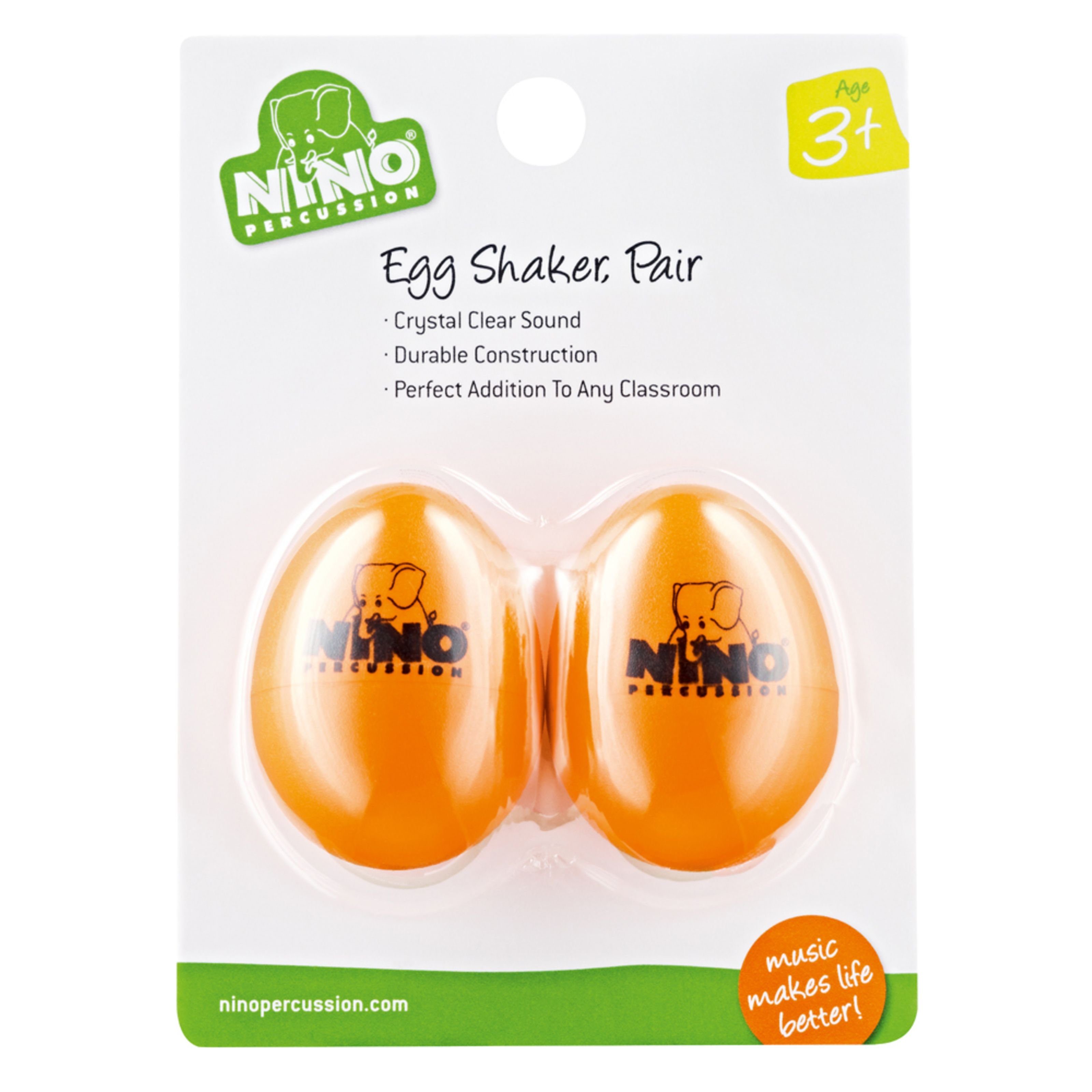 Meinl Percussion Spielzeug-Musikinstrument, Egg Shaker Set NINO540OR-2, Orange, 2 pcs - Shaker