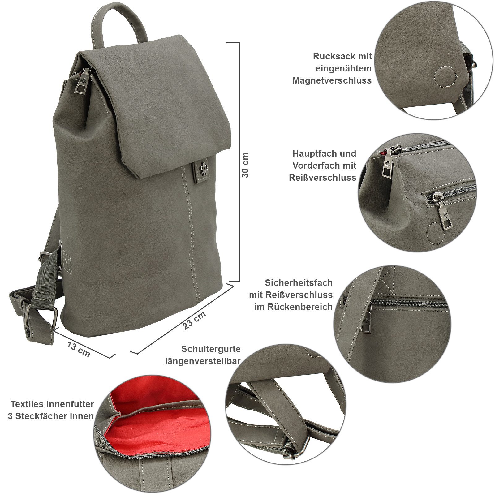 J JONES JENNIFER JONES Daypack Kleiner Damen Cityrucksack Modischer Freizei günstig online kaufen