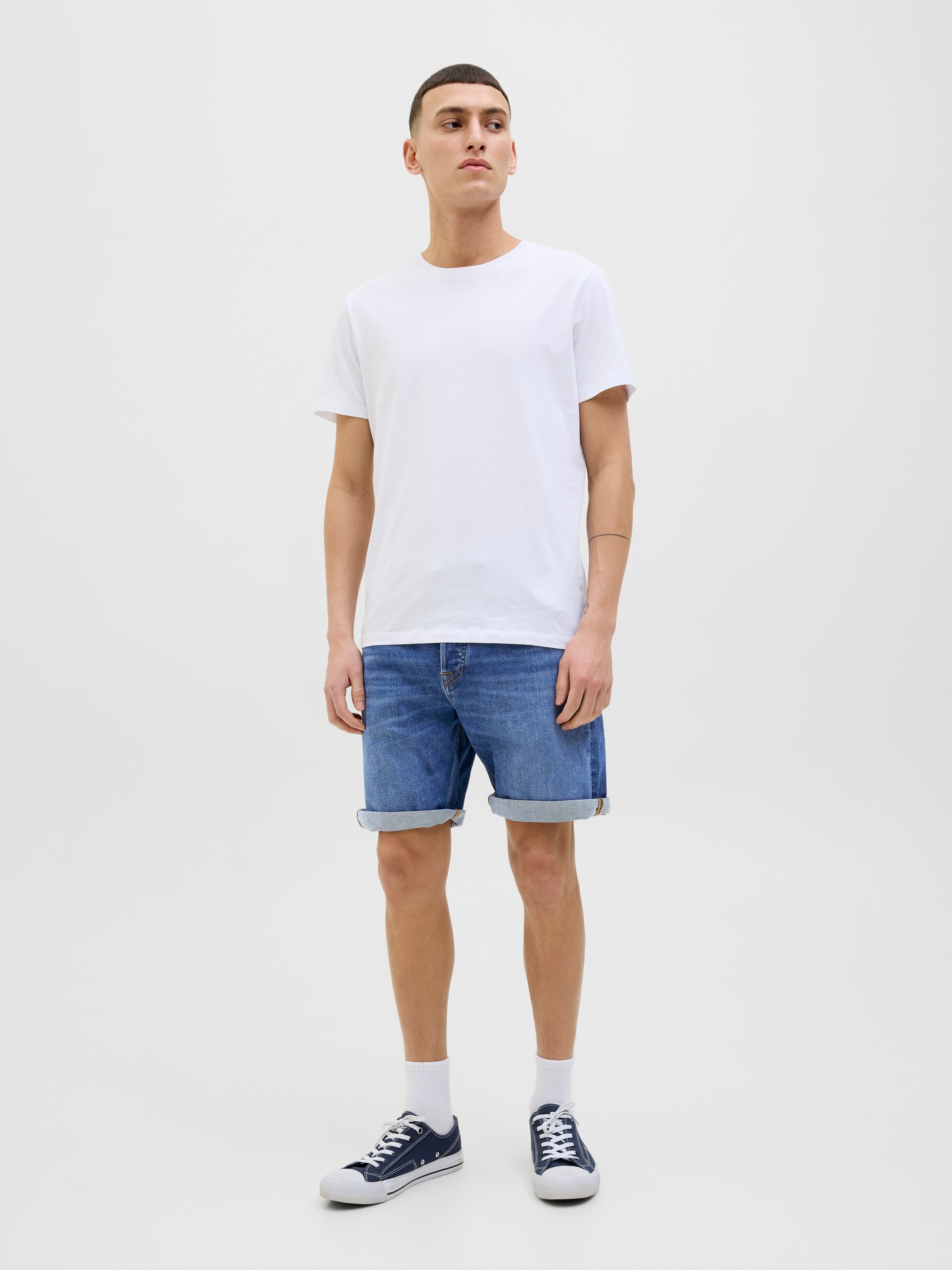 Jack & Jones Shorts JJIRICK JJIORG SHORTS 363/365 2 PK MP (Packung, 2-tlg) Baumwollmischung, regular fit, zum krempeln