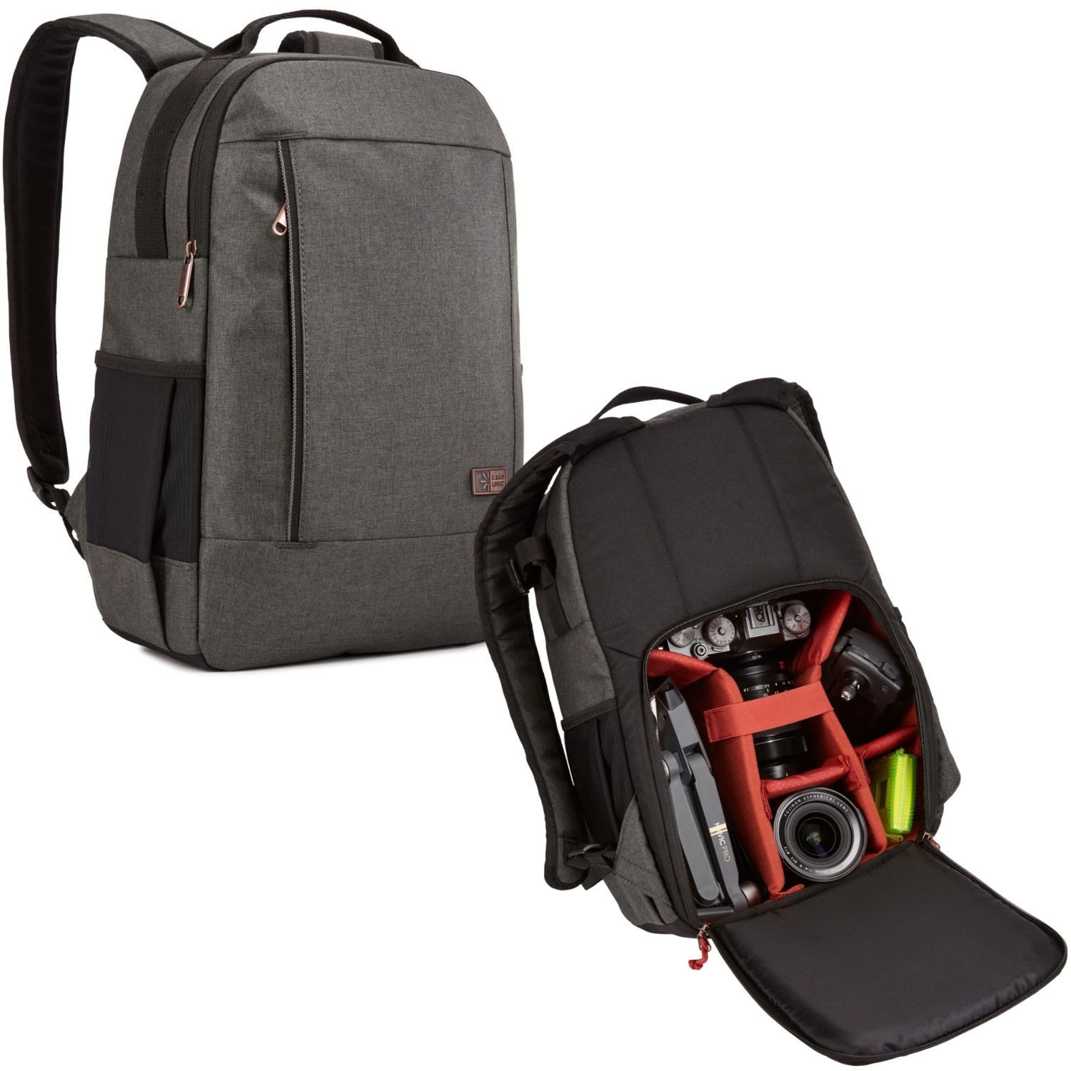 Case Logic Fotorucksack Kamera Foto Rucksack Tasche Era Obsidian Grau, Backpack passend für DSLR SLR DSLM Systemkamera Drohne + Zubehör