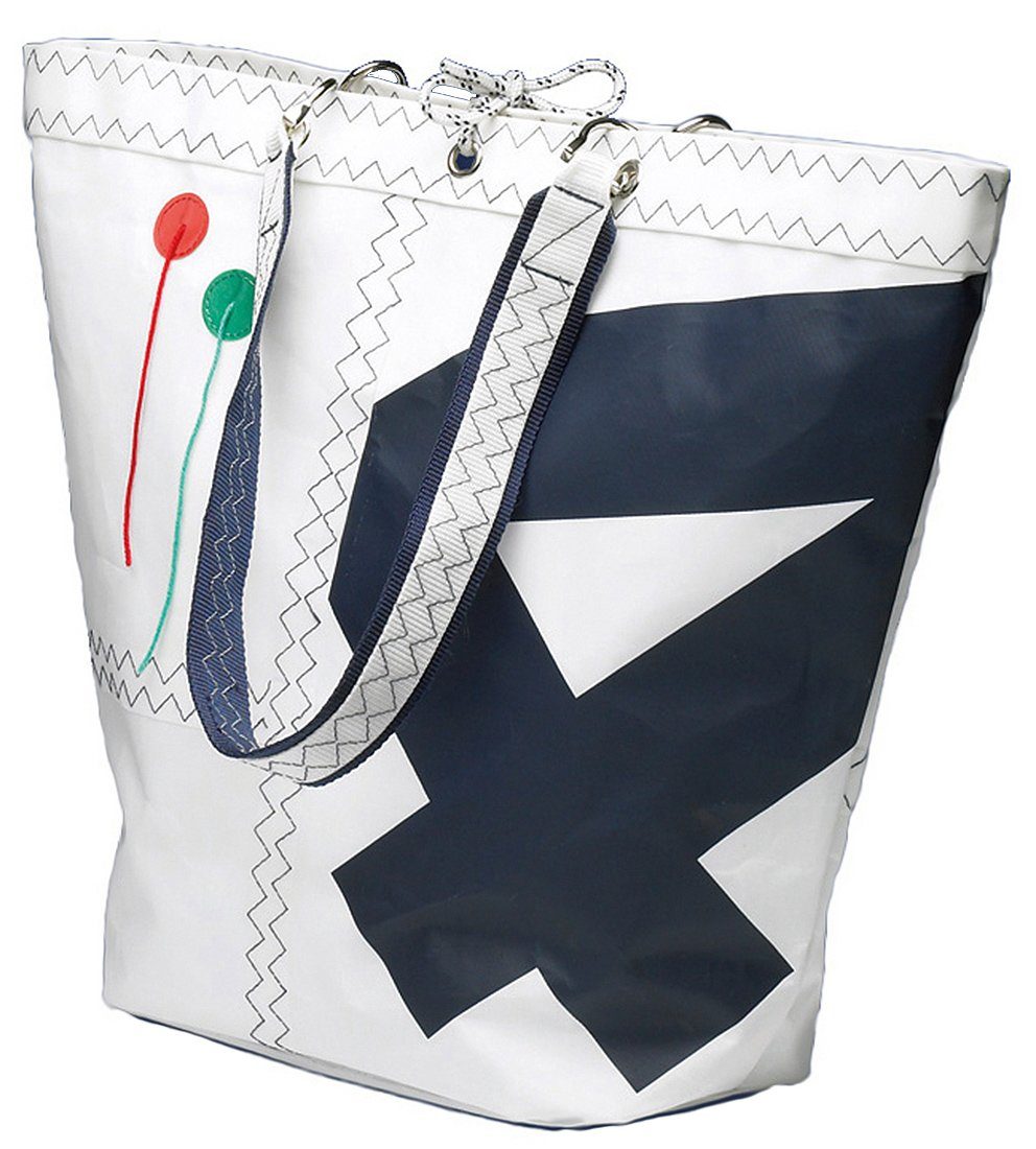 Trend Marine Einkaufsshopper Sea Girl Einkaufstasche, Weiß / Marineblau aus Segeltuch, Shopping Bag