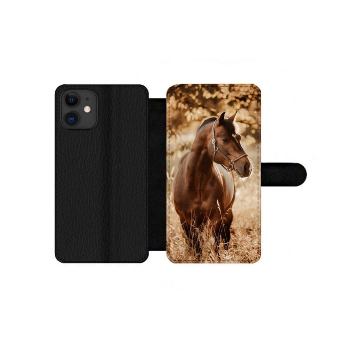 MuchoWow Handyhülle Pferd - Sonne - Porträt - Natur - Braun Handyhülle Telefonhülle Apple iPhone 12 Pro