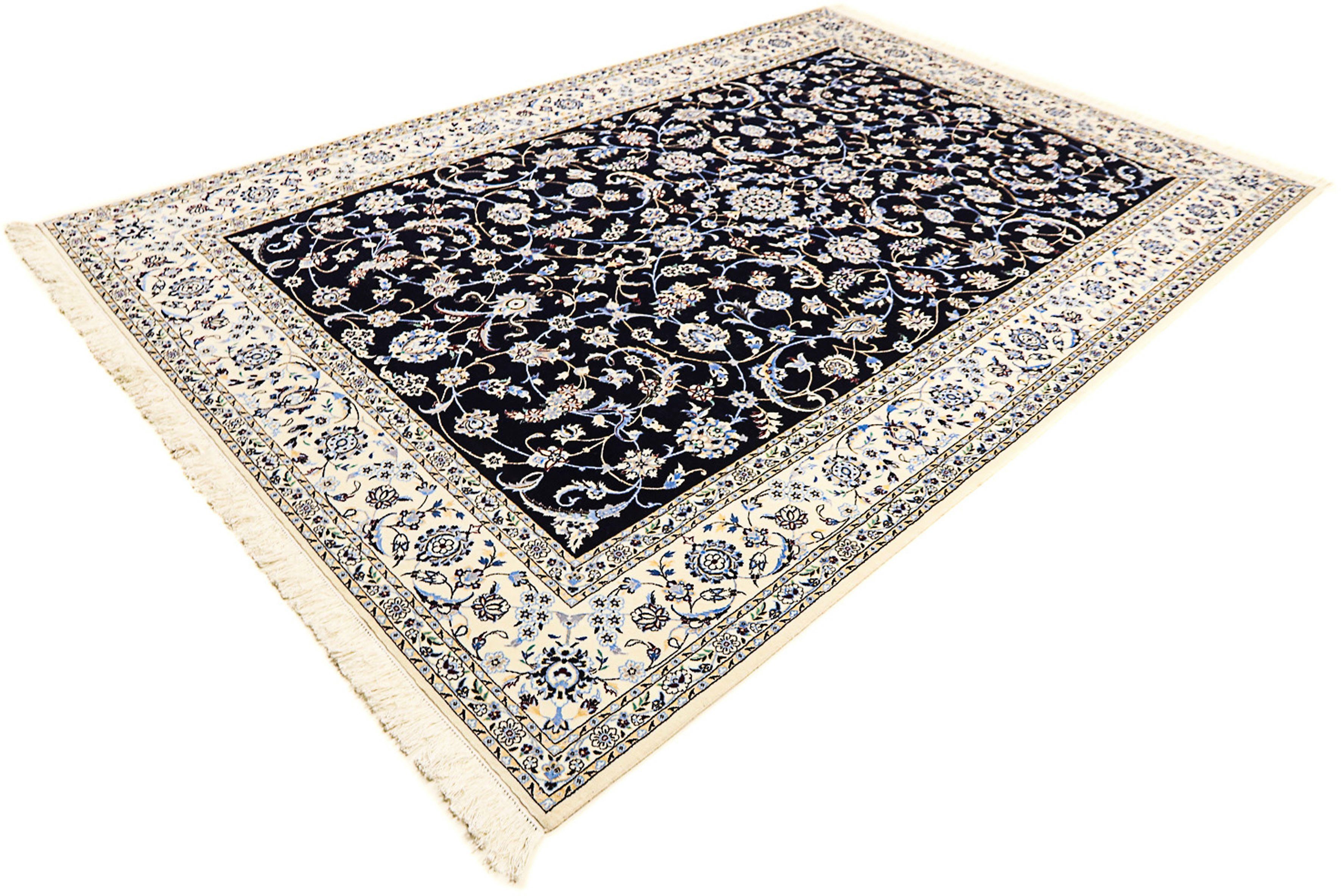 Orientteppich Perser - Nain - Premium - 300 x 200 cm - dunkelblau, morgenland, rechteckig, Höhe: 6 mm, Wohnzimmer, Handgeknüpft, Einzelstück mit Zertifikat