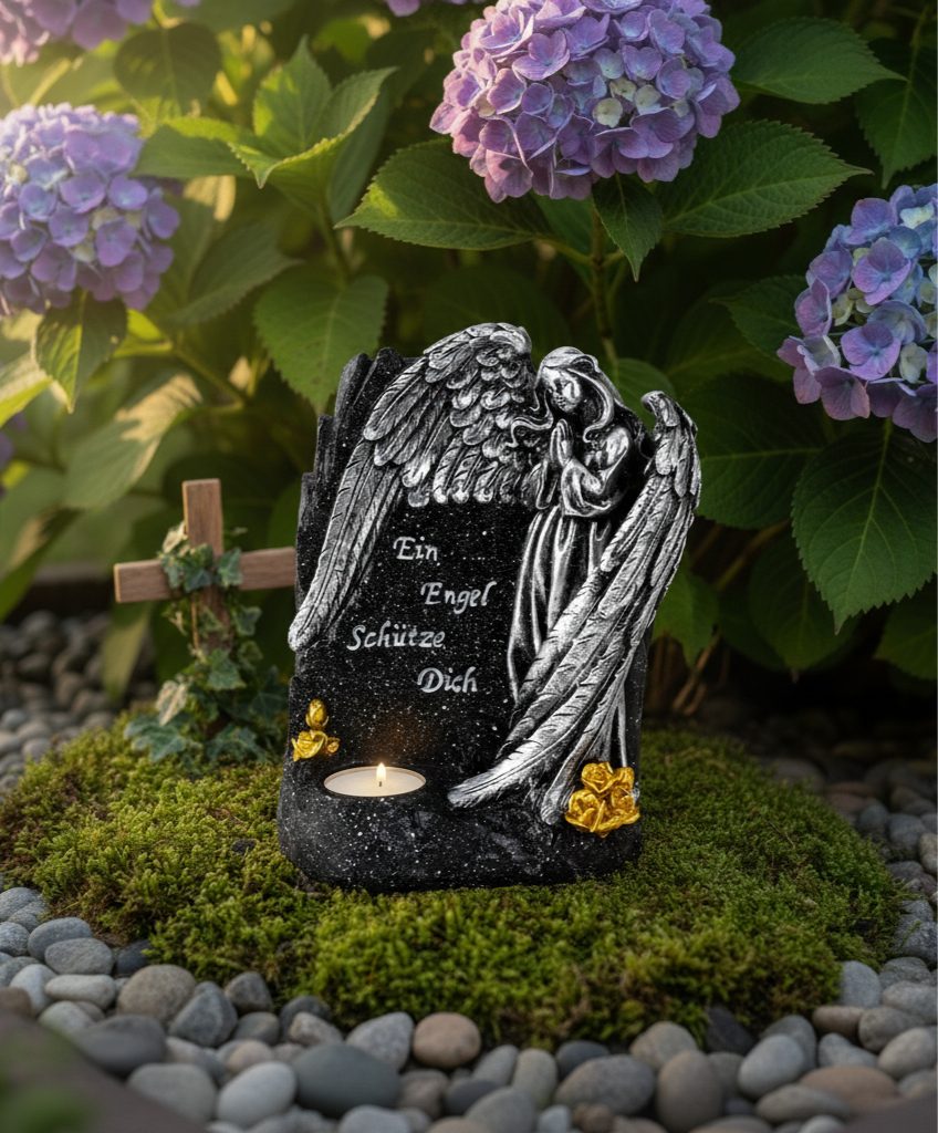 MF Grabkerze Grabengel Gedenkstein mit Spruch günstig online kaufen
