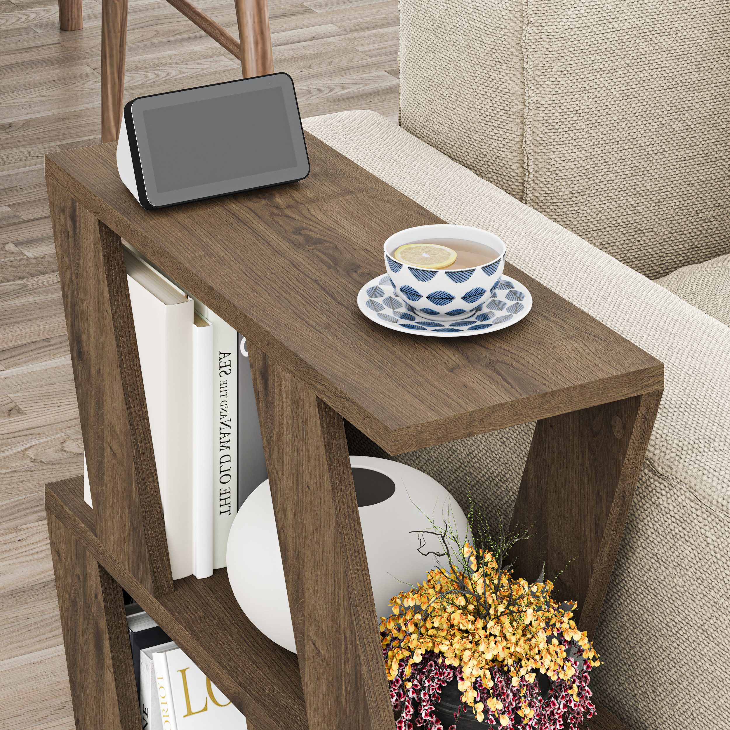 Decortie Beistelltisch Lazena, Modern Beistelltisch, Seite Ende Couchtisch, 60 x 21,2 x 55,4 cm – Bild 3 von 5