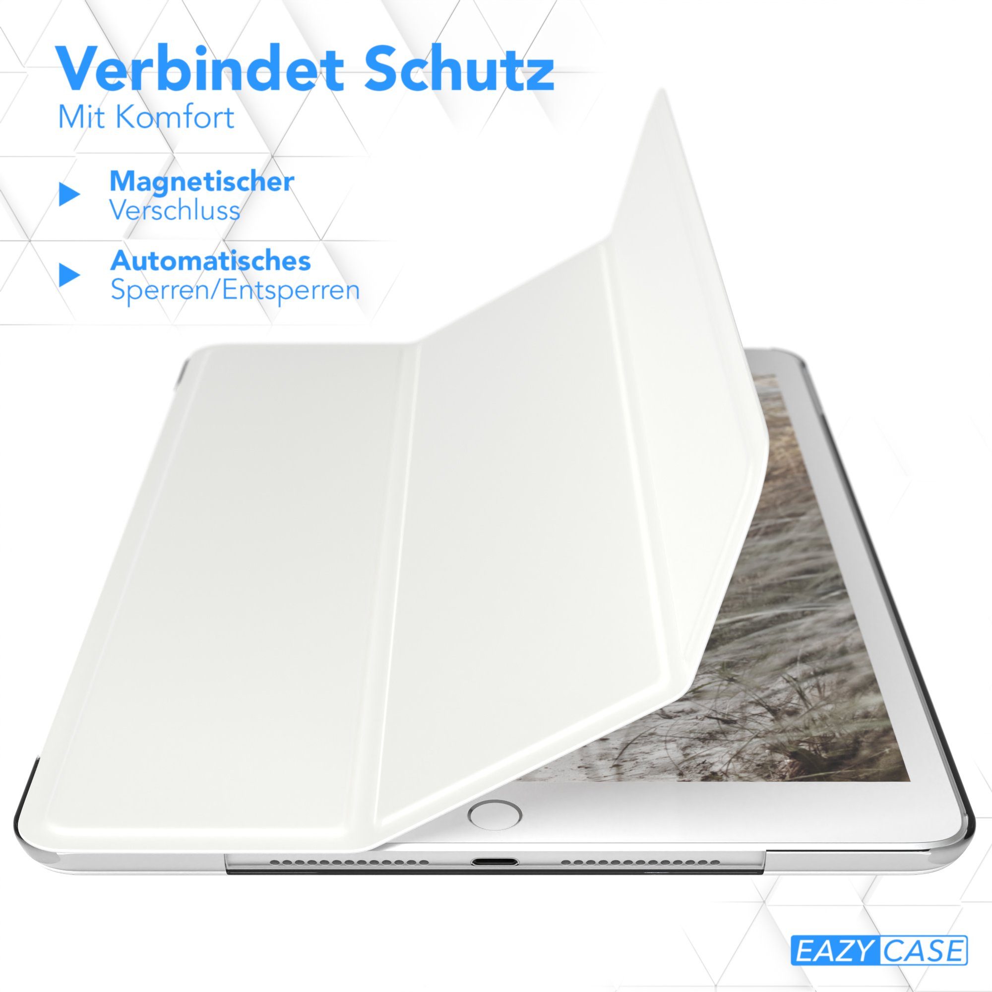 EAZY CASE Tablet-Hülle Smart Case für iPad 10,2" 7. / 8. / 9. Generation 10,2 Zoll, Schutzhülle mit Sleep Wake Up Funktion Smartcase verstellbar Etui Weiß – Bild 3 von 5