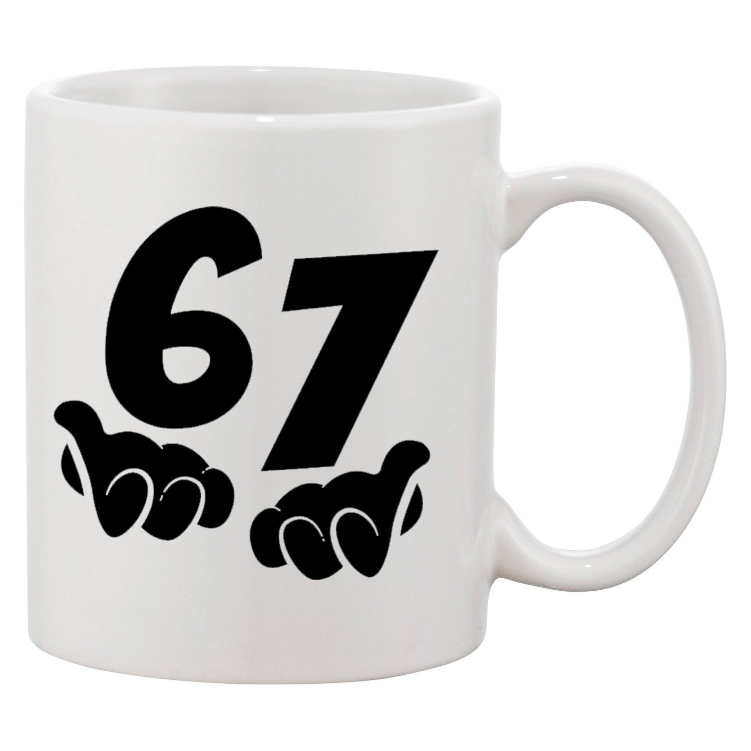 Blondie & Brownie Tasse 67 Meme Tasse Print Lustiger Spruch modern ESports Schule Fun Becher, 1-tlg., Keramik, 67Meme Keramiktasse Zahlenmotiv Funstyle