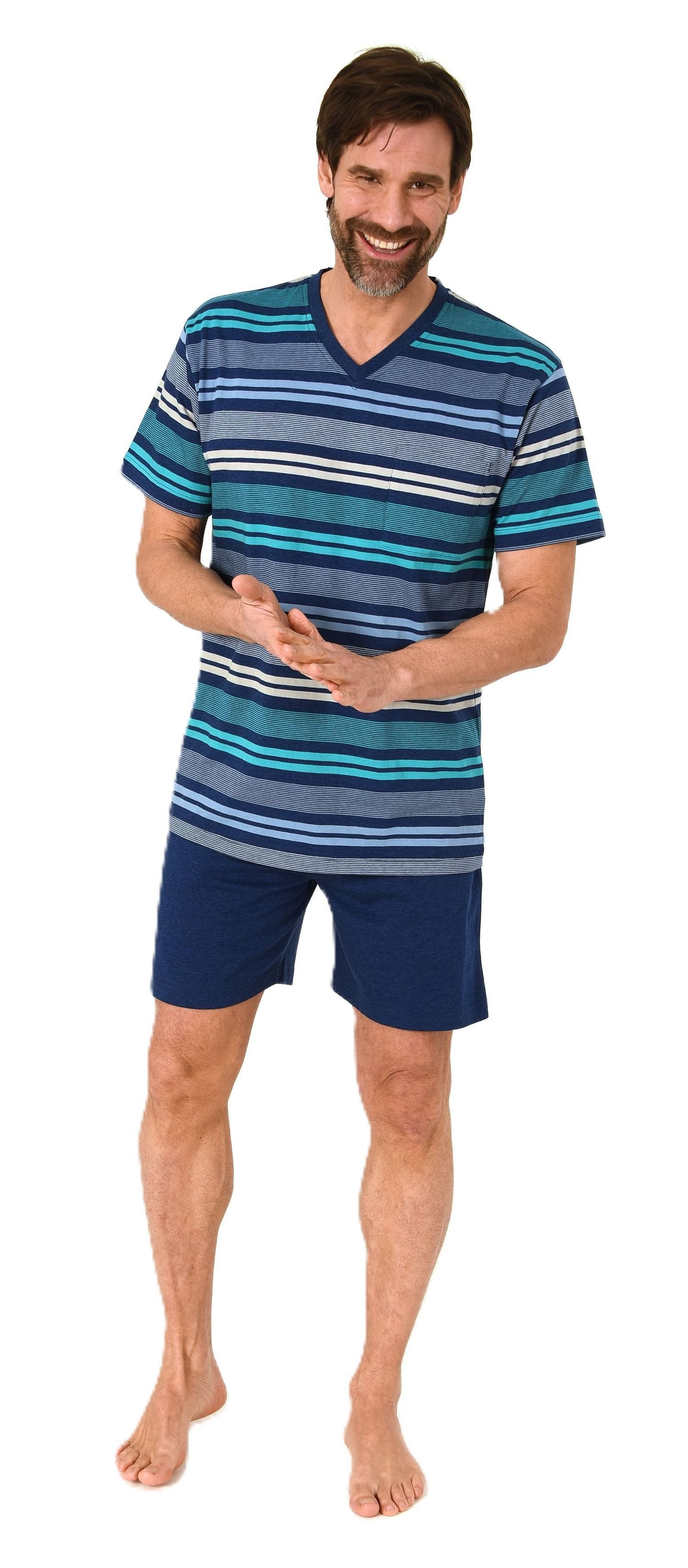 Normann Pyjama Herren kurzarm Schlafanzug Shorty Streifenoptik - auch in Üb günstig online kaufen