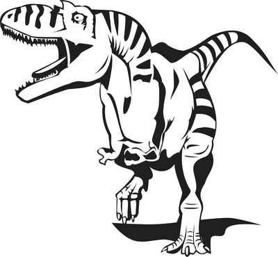 Wandtattoodesign Wandtattoo Aufkleber T-Rex Dino Dinosaurier, Farbe Schwarz, Größe 60x65cm (1 St), Selbstklebend