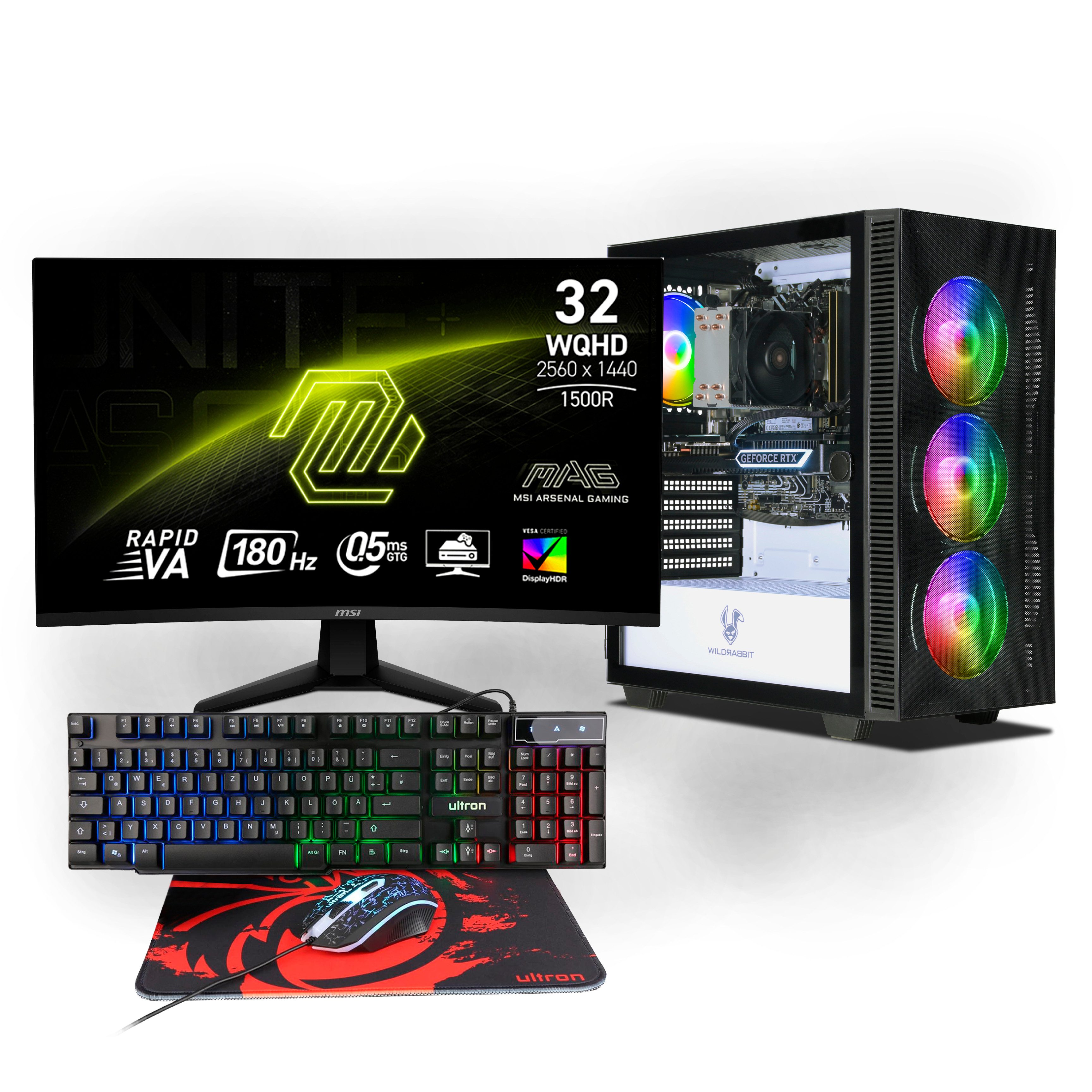 ANKERMANN-PC Aero Gaming Bundle PC-Set (Intel Core i7 13700F, GeForce RTX 5070, 32 GB RAM, 1000 GB SSD, Luftkühlung)