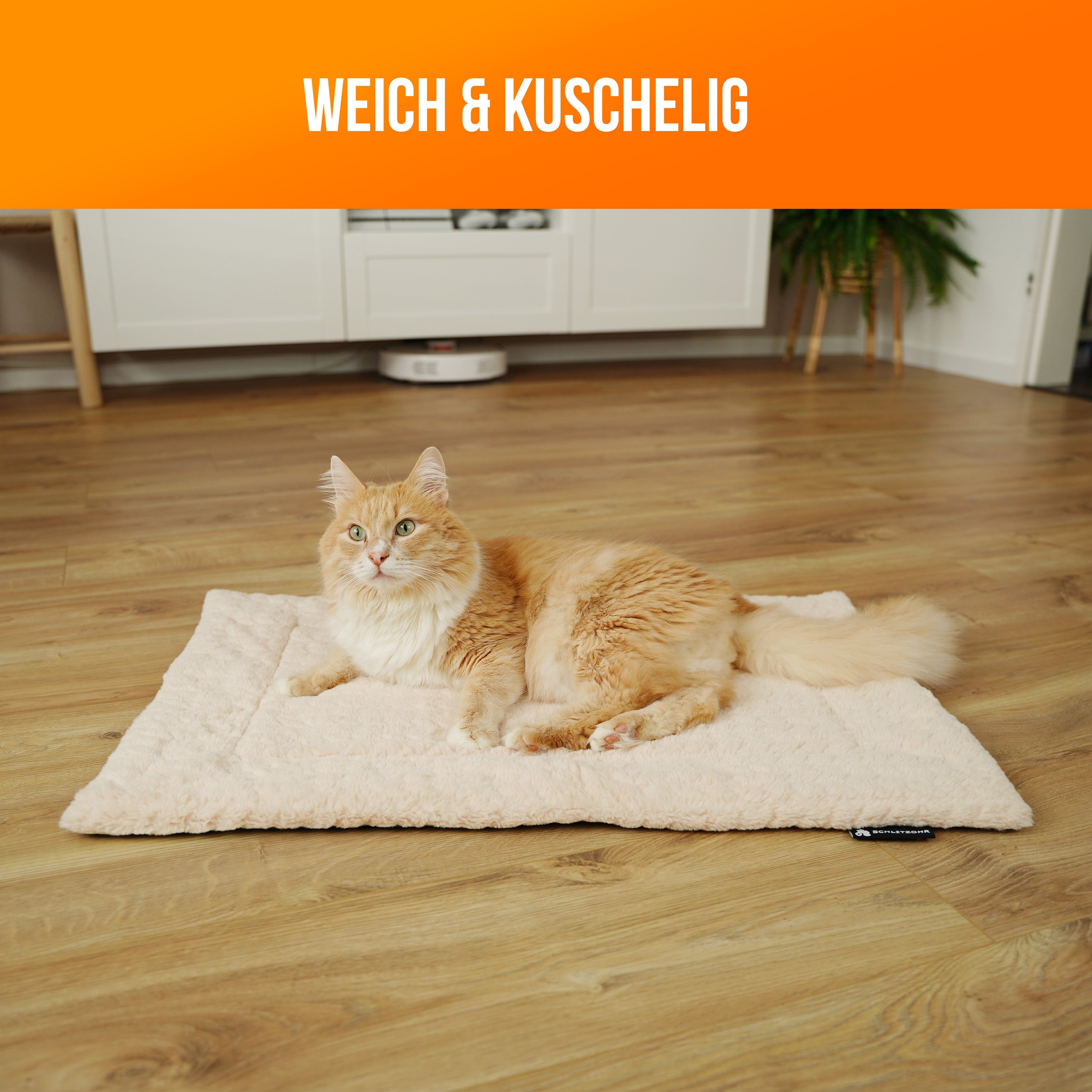 SCHLITZOHR Tierdecke Decke Minka für Katzen und Hunde, Katzendecke, Hundedecke 70x50 cm, Polyester, wendbar, waschbar