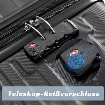 Flieks Trolleyset, 4 Rollen, (3 tlg), Hartschale Trolley Koffer Handgepäck Set wasserdicht Erweiterung