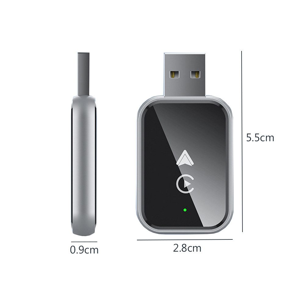 TUWENA Wireless CarPlay Adapter, 2 In 1 Carplay & Android Auto Adapter Adapter, Mit iPhone 6 and Android 11 and Above mit Wired CarPlay Autos, USB C/A