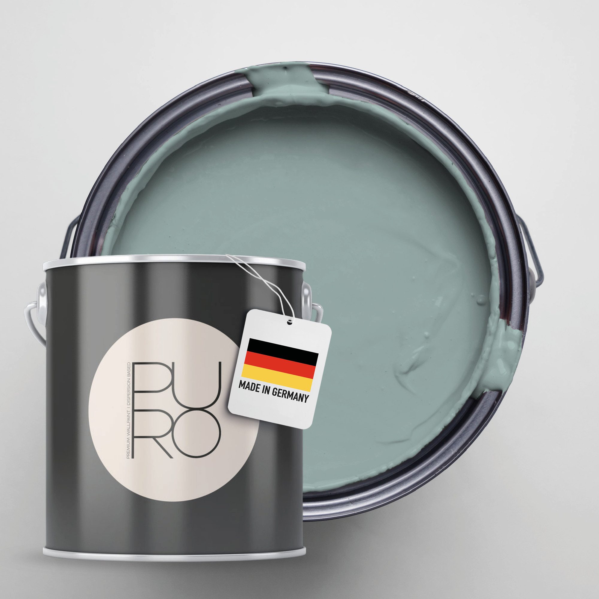 A.S. Création Wandfarbe Premium Innenwandfarbe PURO Tuchmatt soft green, ideal für Wohnzimmer, Schlafzimmer, Flur und Küche, Farbwelt Grün