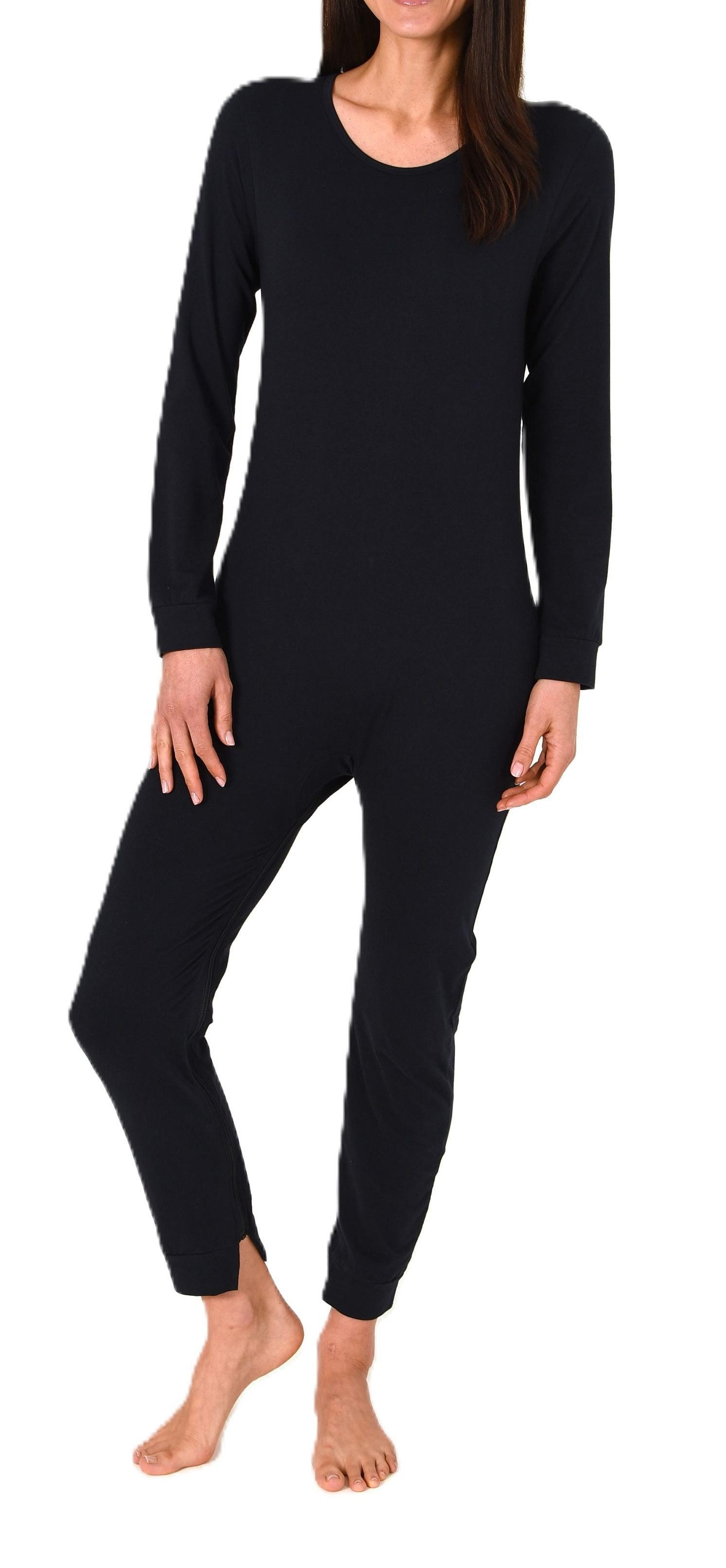 Normann Care Pyjama Pflegebody langarm – UNISEX – Einteiler mit Beinreißverschluss