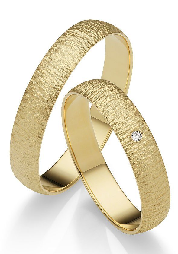 Firetti Trauring Schmuck Geschenk Gold 375 Hochzeit Ehering "LIEBE", Made in Germany, wahlweise mit oder ohne Brillant