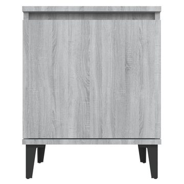 vidaXL Nachttisch Nachttisch mit Metallbeinen Grau Sonoma-Eiche 40x30x50 cm
