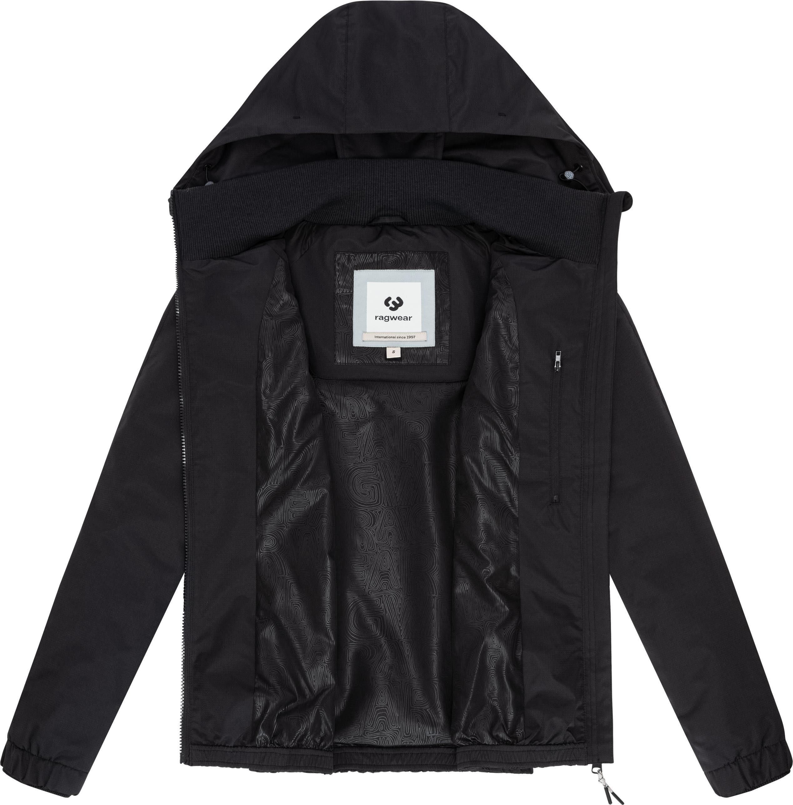 Ragwear Outdoorjacke Dizzie Tech Wasserdichte Damen Übergangsjacke mit großer Kapuze
