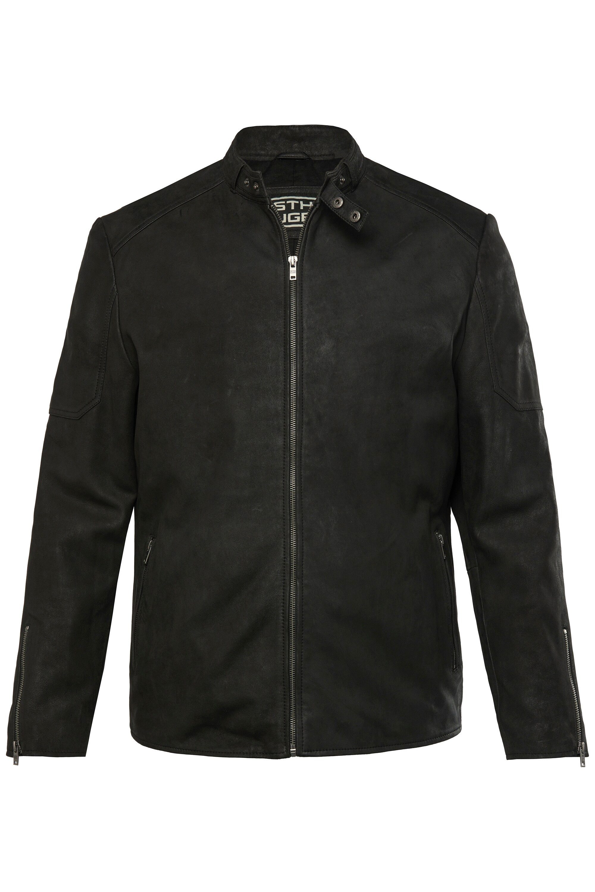 Lederjacke Lederbikerjacke Lammnappaleder Metallzipper