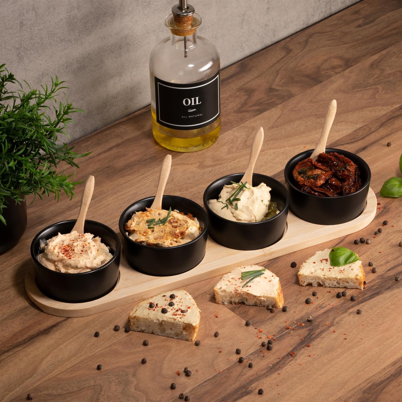 Moritz & Moritz Servierschale Moritz & Moritz 4x Dipschalen Schwarz