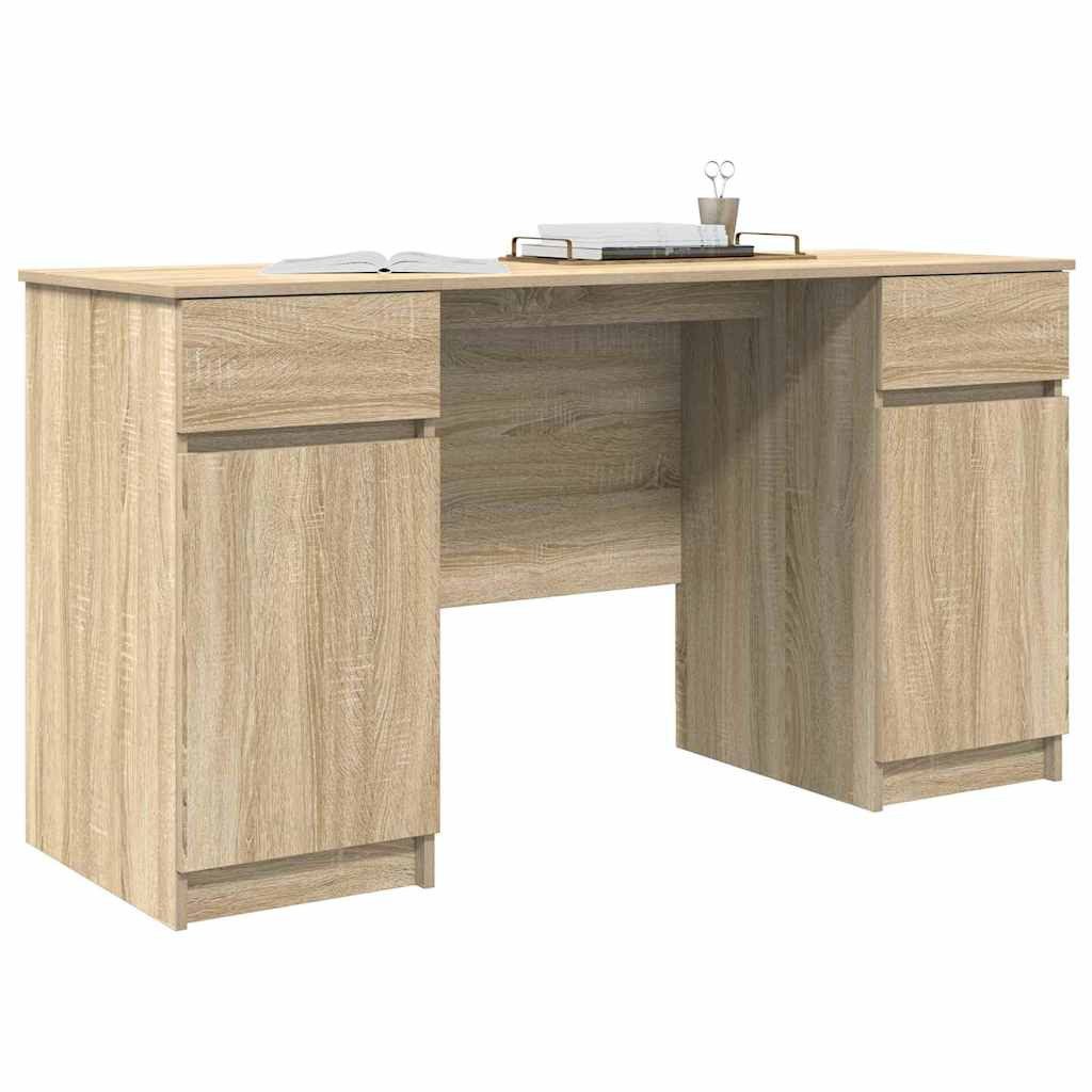 vidaXL Schreibtisch Schreibtisch Sonoma-Eiche 140 x 49 x 76 cm Holzwerkstof günstig online kaufen
