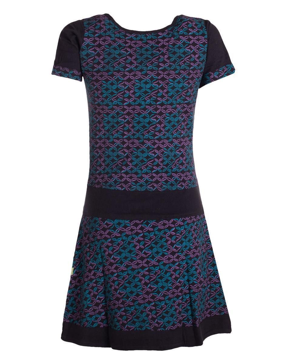 Vishes Tunikakleid Damen Longshirt-Kleid kurzarm Mini-Kleid Tunika-Kleid T-Shirtkleid Boho, Goa, Retro Style – Bild 2 von 5