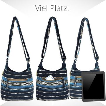 Sunsa Hobo Hobo Tasche, Vegane nachhaltige Umhängetasche Crossbody Crossover, Streifen Stil