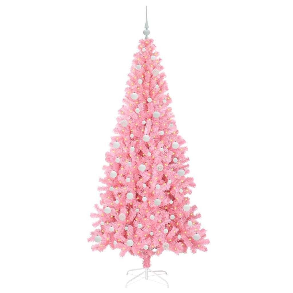 vidaXL Künstlicher Weihnachtsbaum Weihnachtsbaum Rosa 210 cm PVC