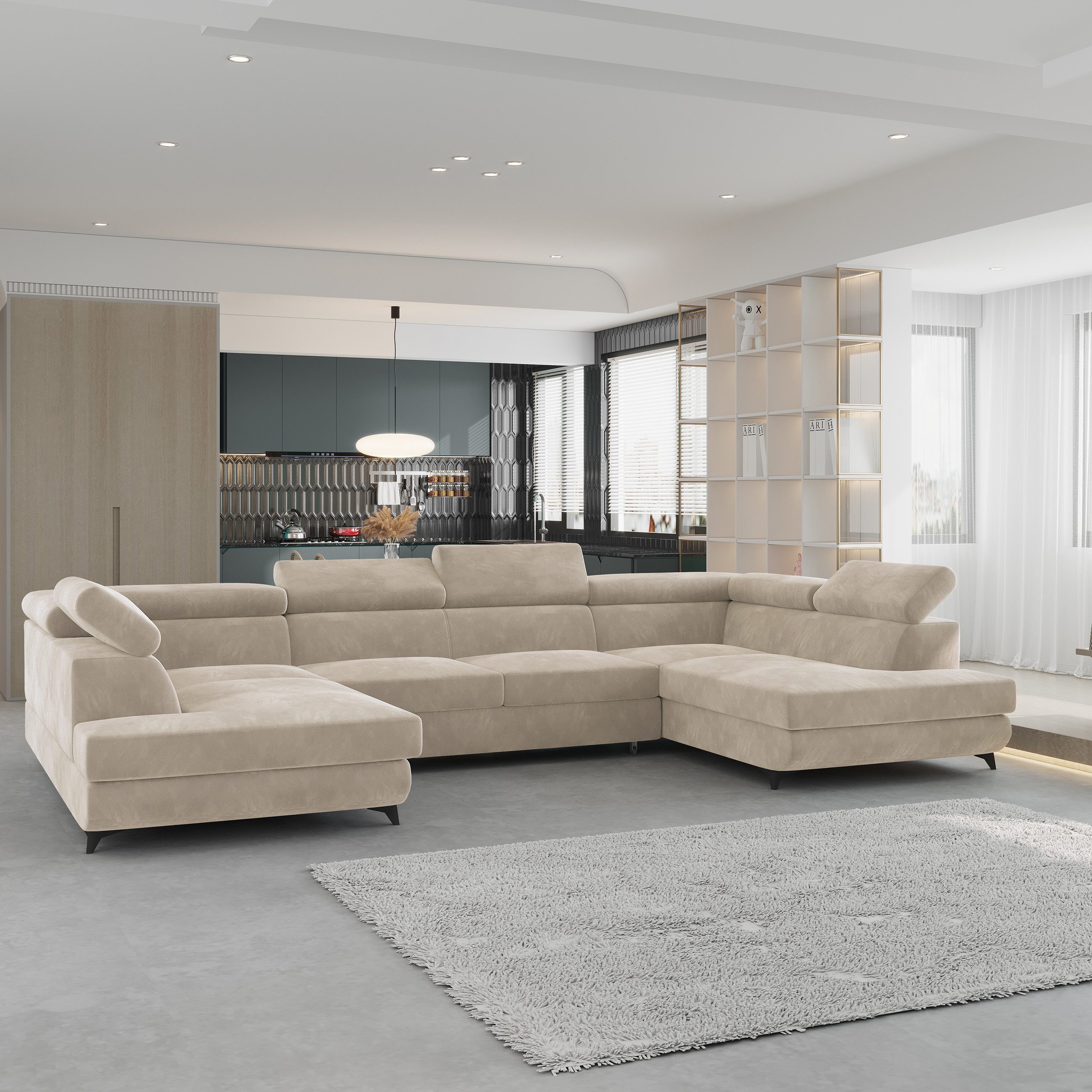 Masseno Ecksofa VINTESSA mit Schlaffunktion U-Form, günstig online kaufen