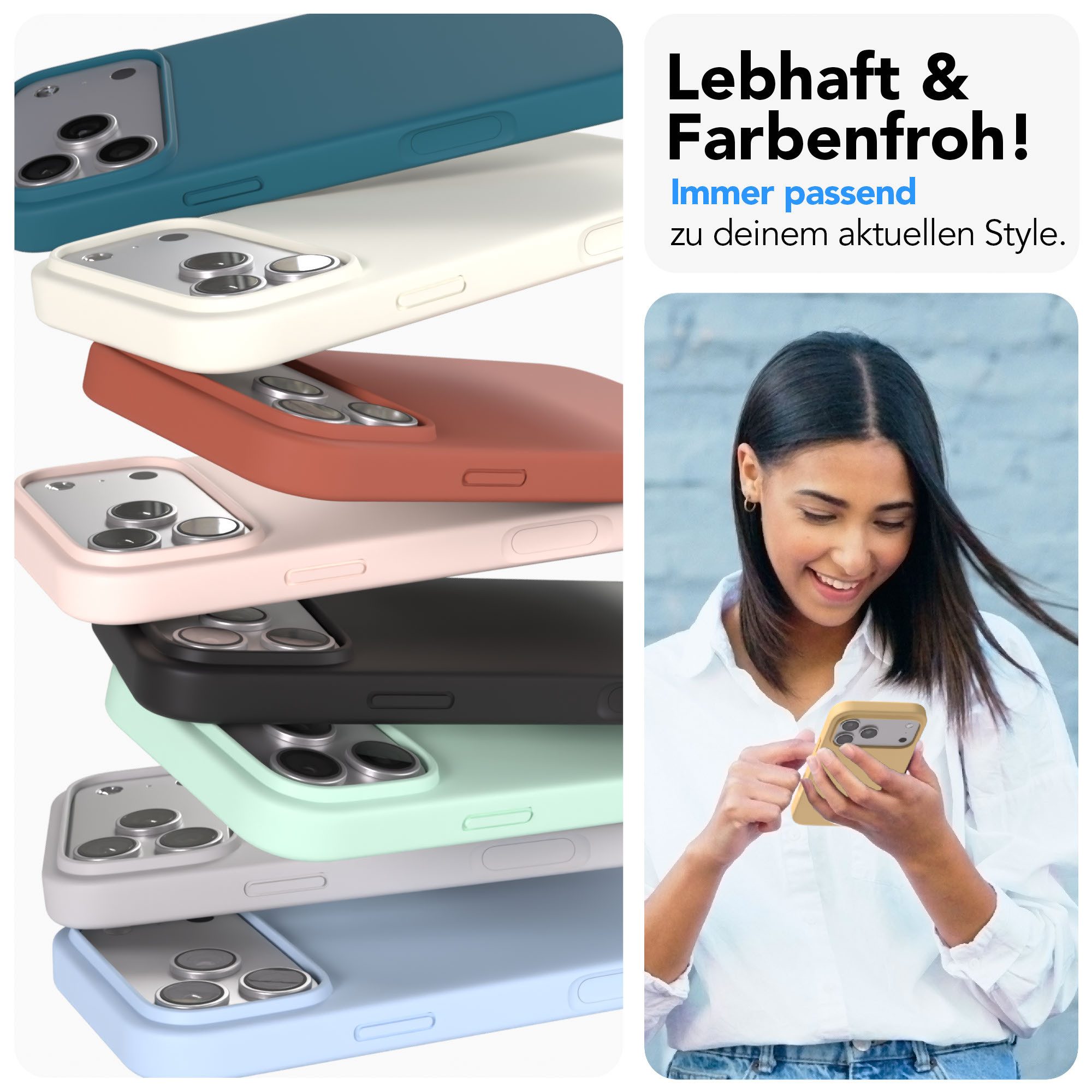 EAZY CASE Handyhülle für Apple iPhone 17 Pro Max Hülle Silikon 6,9 Zoll, Slimcover Handy Softcase Silikon Schutzhülle mit Kameraschutz Beige
