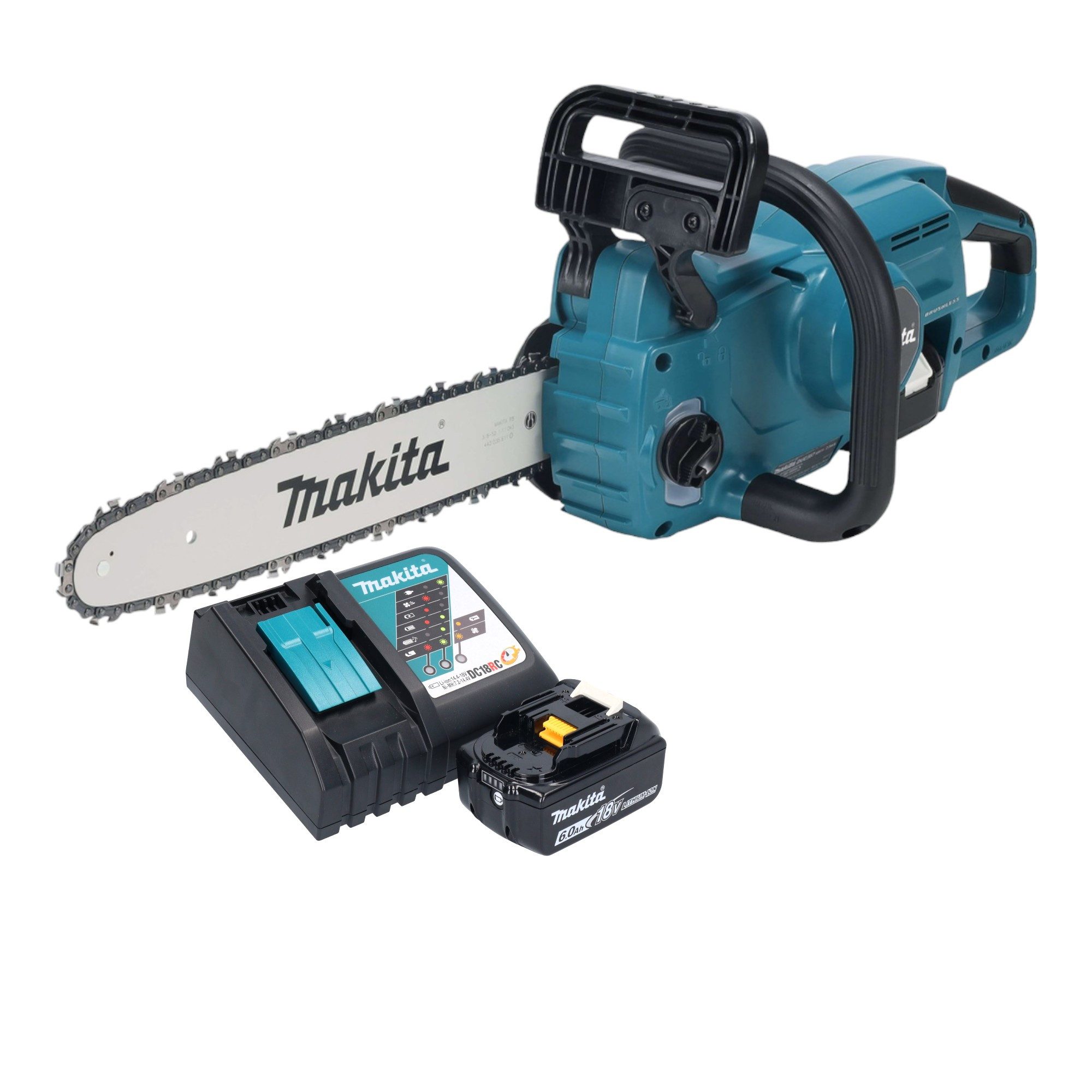 Makita Akku-Kettensäge DUC 357 RGX3 18 V 35 cm Brushless + 1x Akku 6,0 Ah + Ladegerät