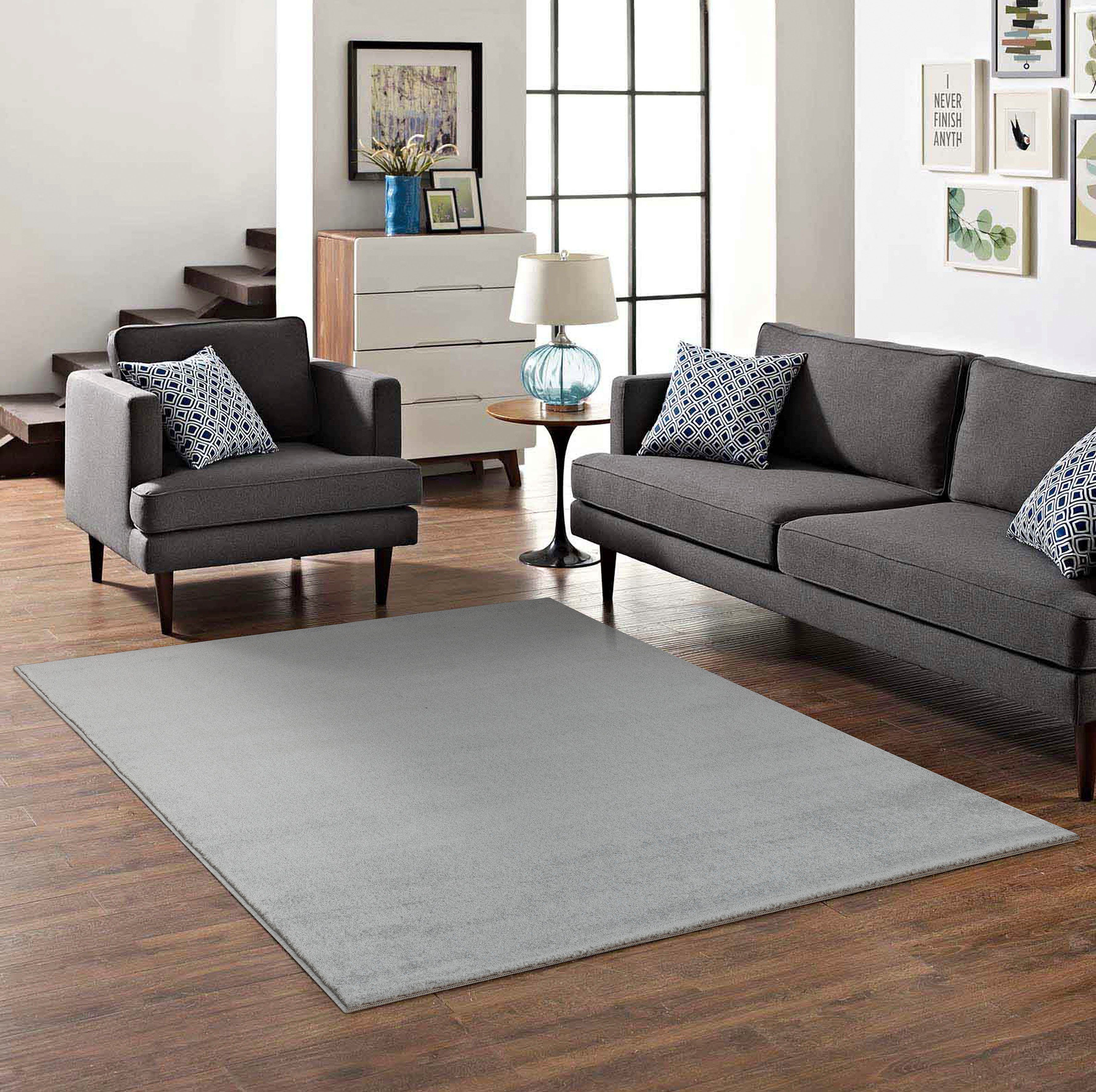 Teppich Kurzflor-Webteppich GRANADA, my home, rechteckig, Höhe: 20 mm, uni  einfarbig weich Soft Touch mit Glanz