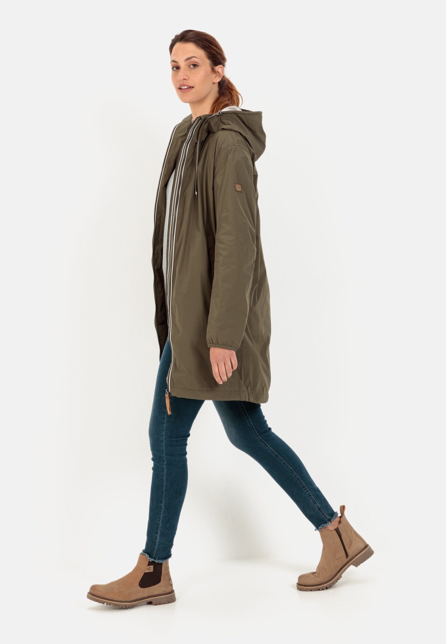 camel active Funktionsmantel Funktionsmantel aus recyceltem Polyester Langarm Kapuze