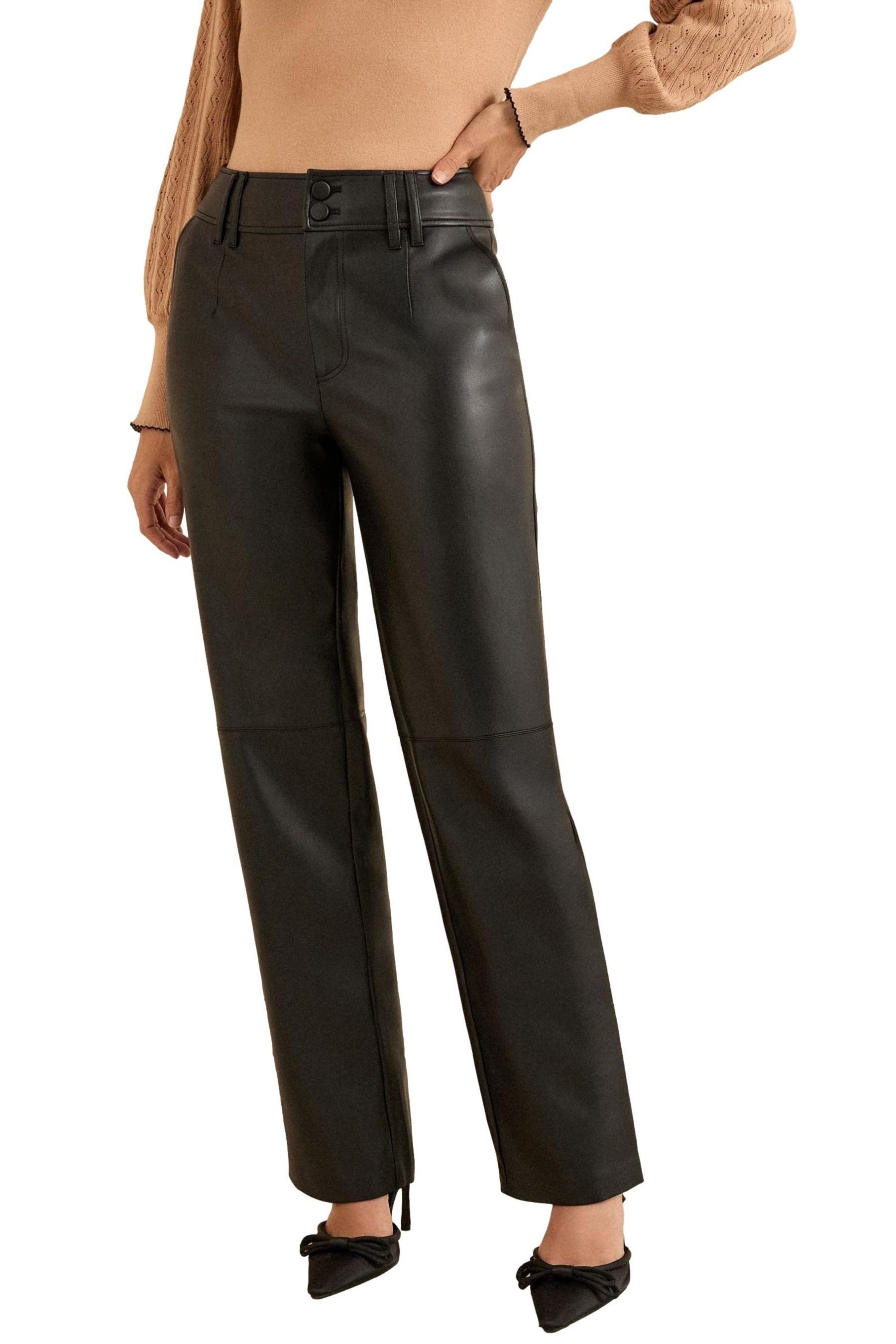 Love & Roses Lederhose Love & Roses gerade Hose aus Kunstleder, Regular (1-tlg)