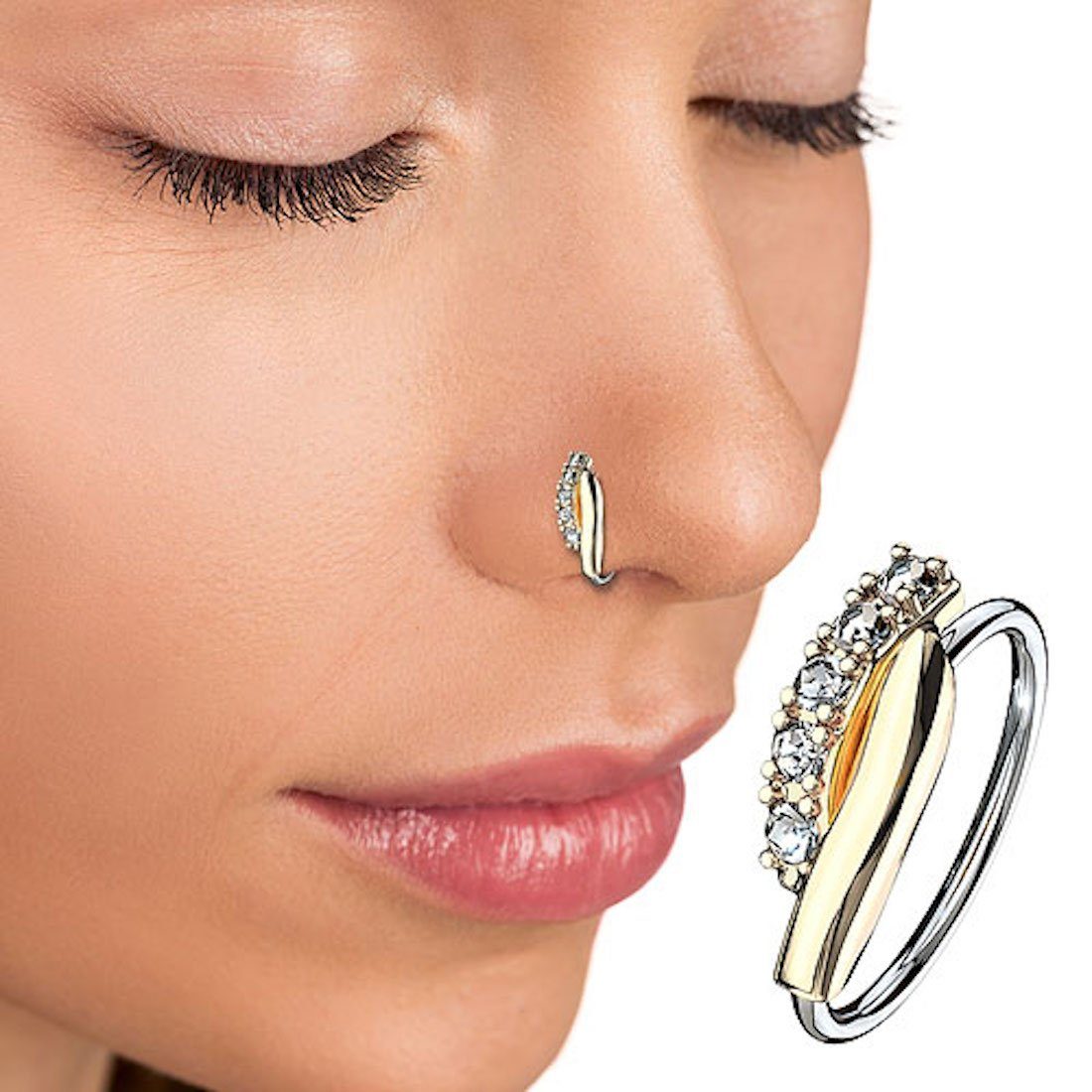 Taffstyle Nasenpiercing Helix Tragus Ohr Piercing Biegbar filigraner Ring m günstig online kaufen