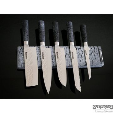 CUTTWORXS Wand-Magnet Messer-Leiste Messerleiste PyroStripe Ascheoptik Magnet-Wandhalter bis zu 6 Messer